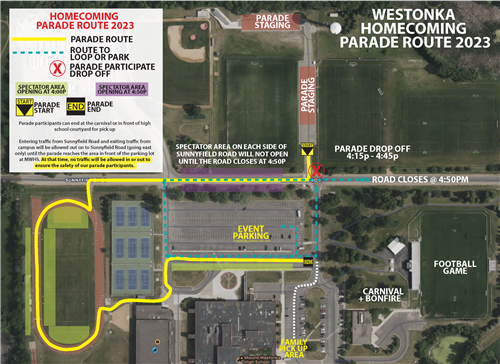 Homecoming parade map